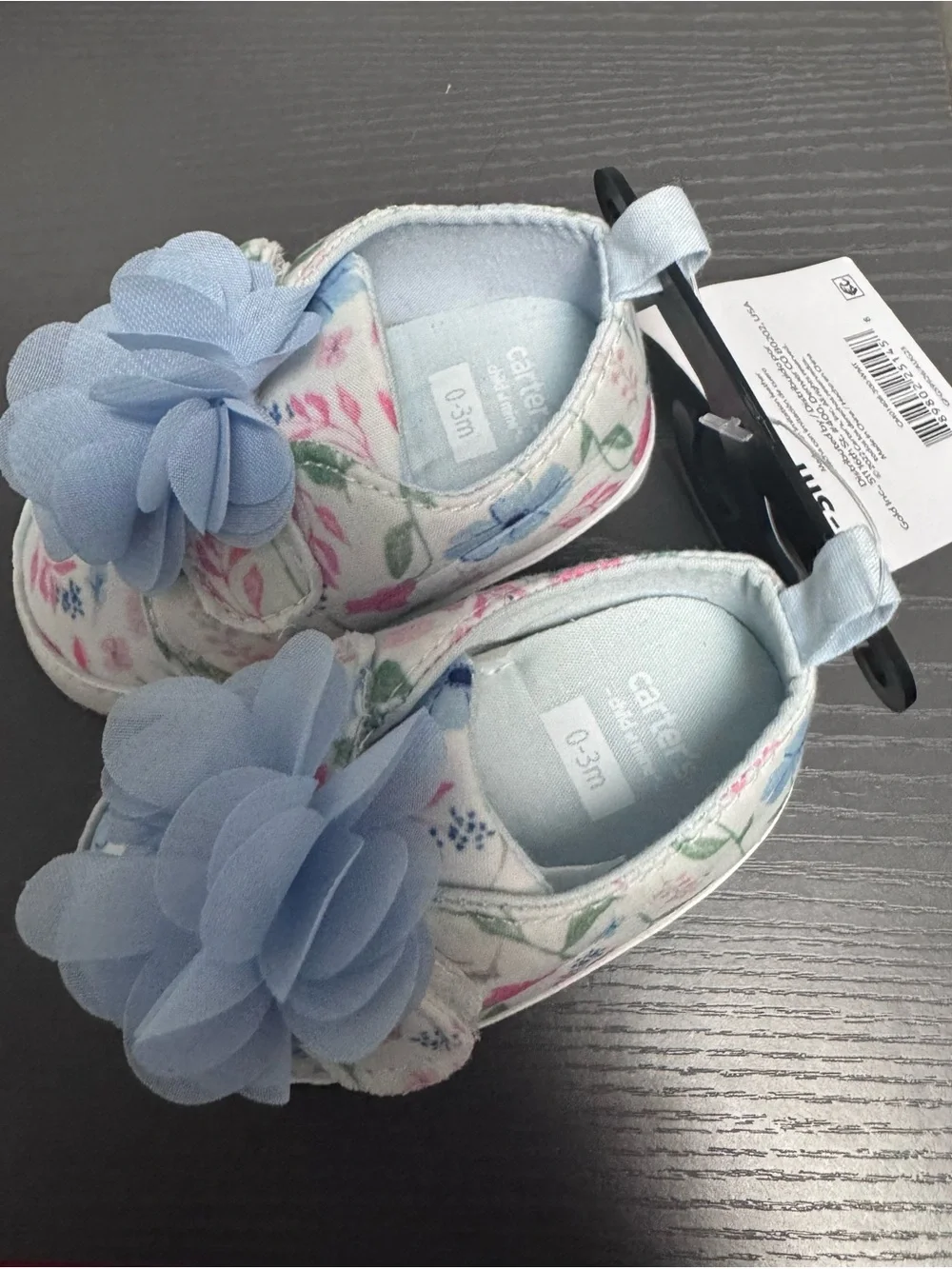 Carter's Floral Baby Slip-On Shoes with Light Blue Flower